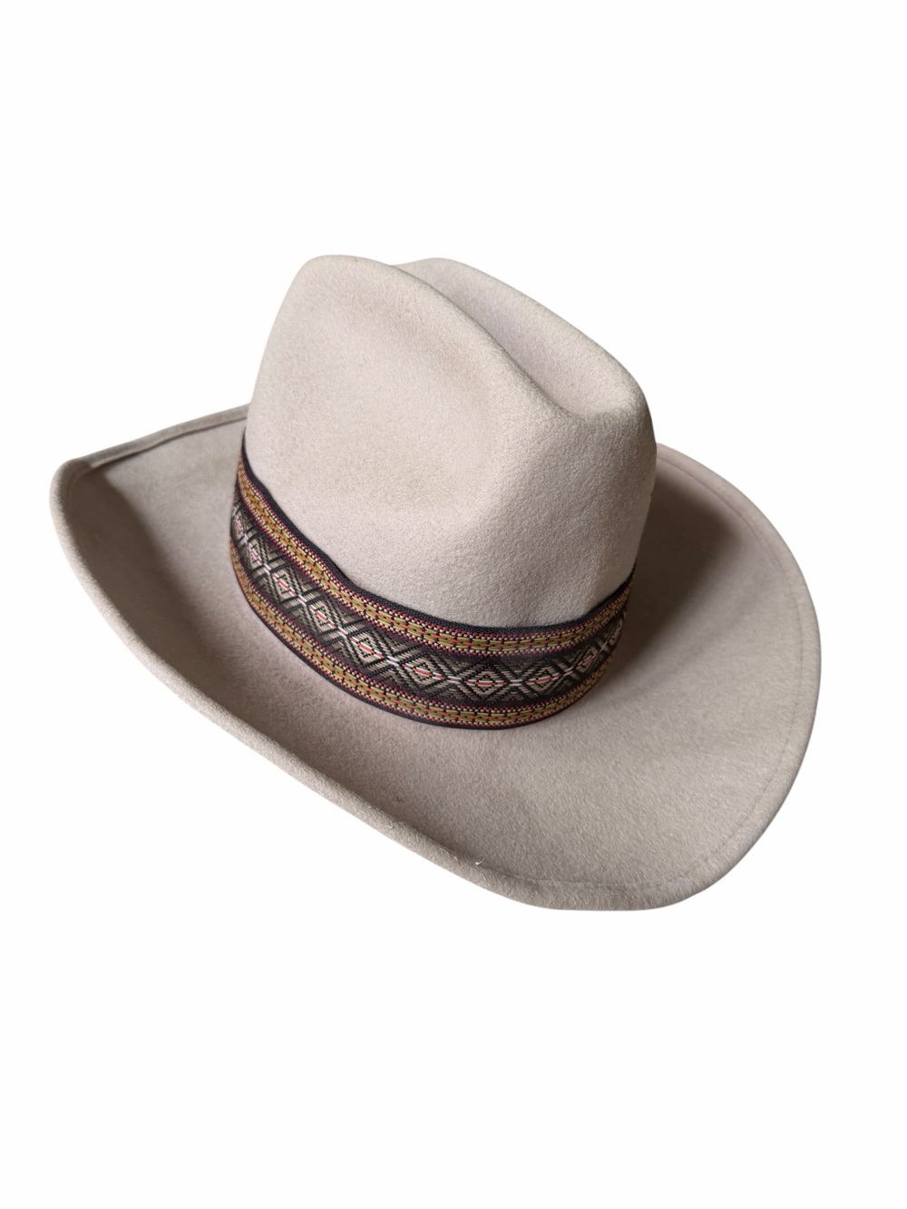 Cowboy Decor - Tan Hat With Southwest Woven Band for Decoration